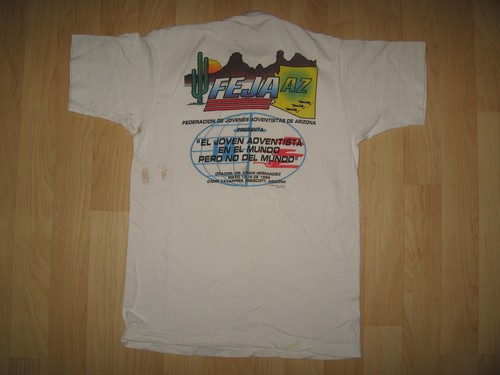 Federacion De Jovenes Adventistas Tee - Vintage 1994 Feja AZ Grunge T Shirt Med - Picture 4 of 5