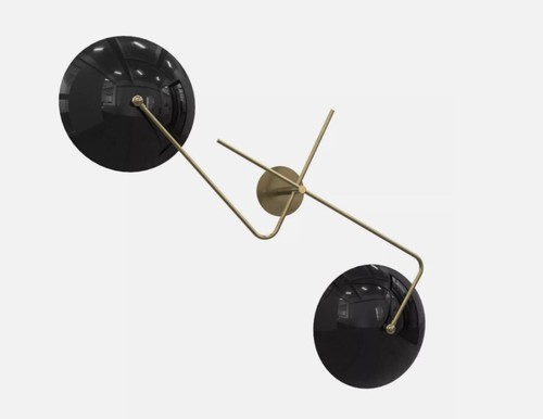 Stilnovo Wall Light Brass Mid Century Style 2-Arm Adjustable Modern Sconce - Picture 8 of 9
