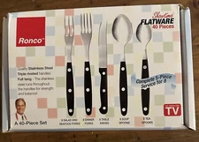 Ronco Showtime 16 PC Flatware 8 Knifes 8 Spoons