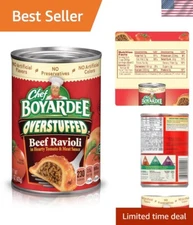 Convenient Overstuffed Beef Ravioli, 15 Oz Cans - 6 Pack for Easy Meals