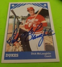 1983 Dick McLaughlin SIGNED TCMA Albuquerque Dukes Minor League Baseball Card 25
