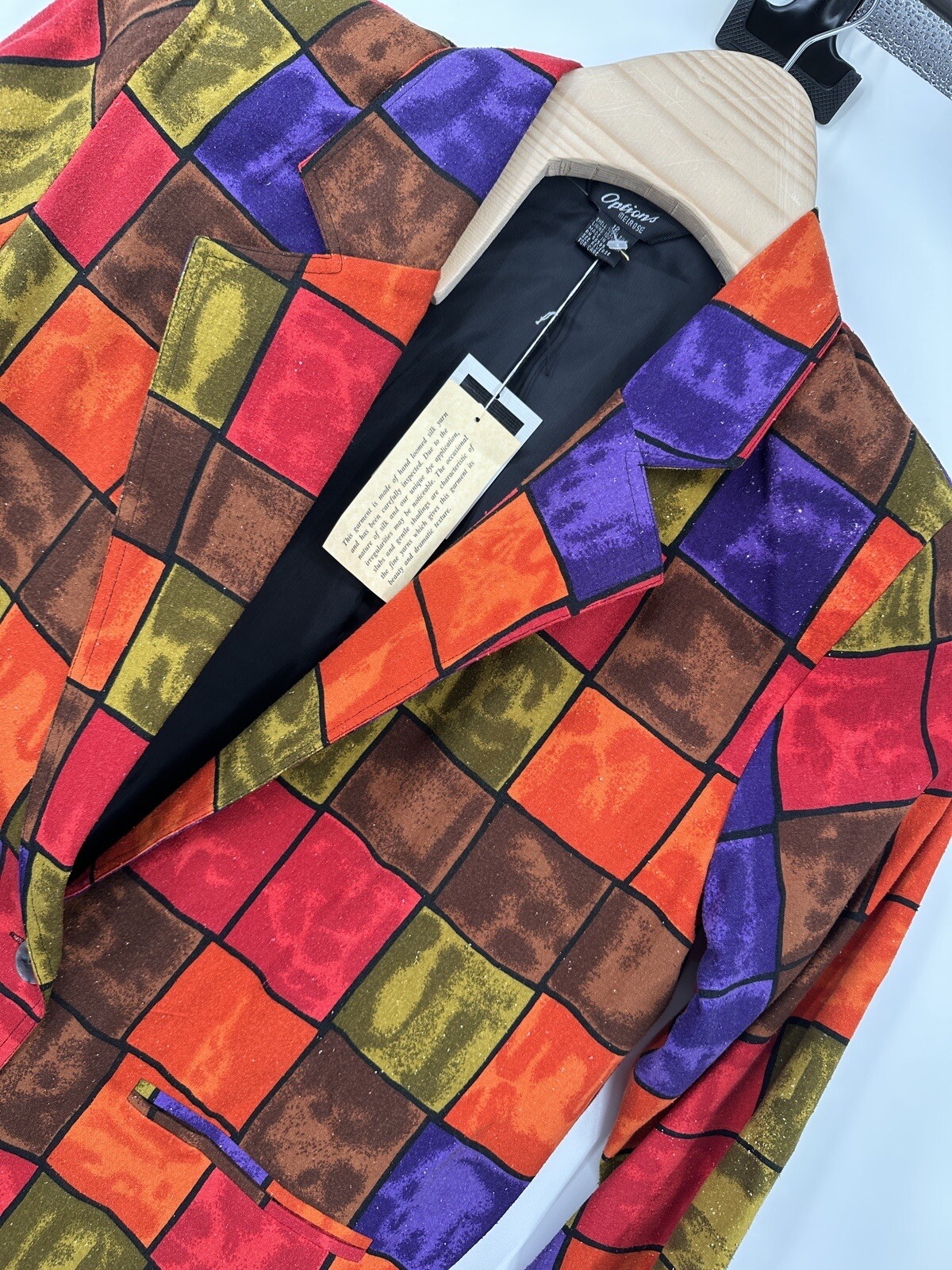 Melrose Vintage Patchwork  Pattern   💯 Silk Blaz… - image 6