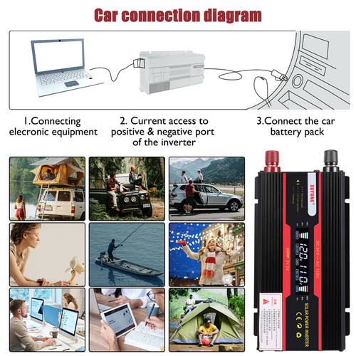 4000W/6000W Peak Power Inverter Car Vehicle Watt DC 12V 24V to AC 110V Converter - Picture 6 of 33