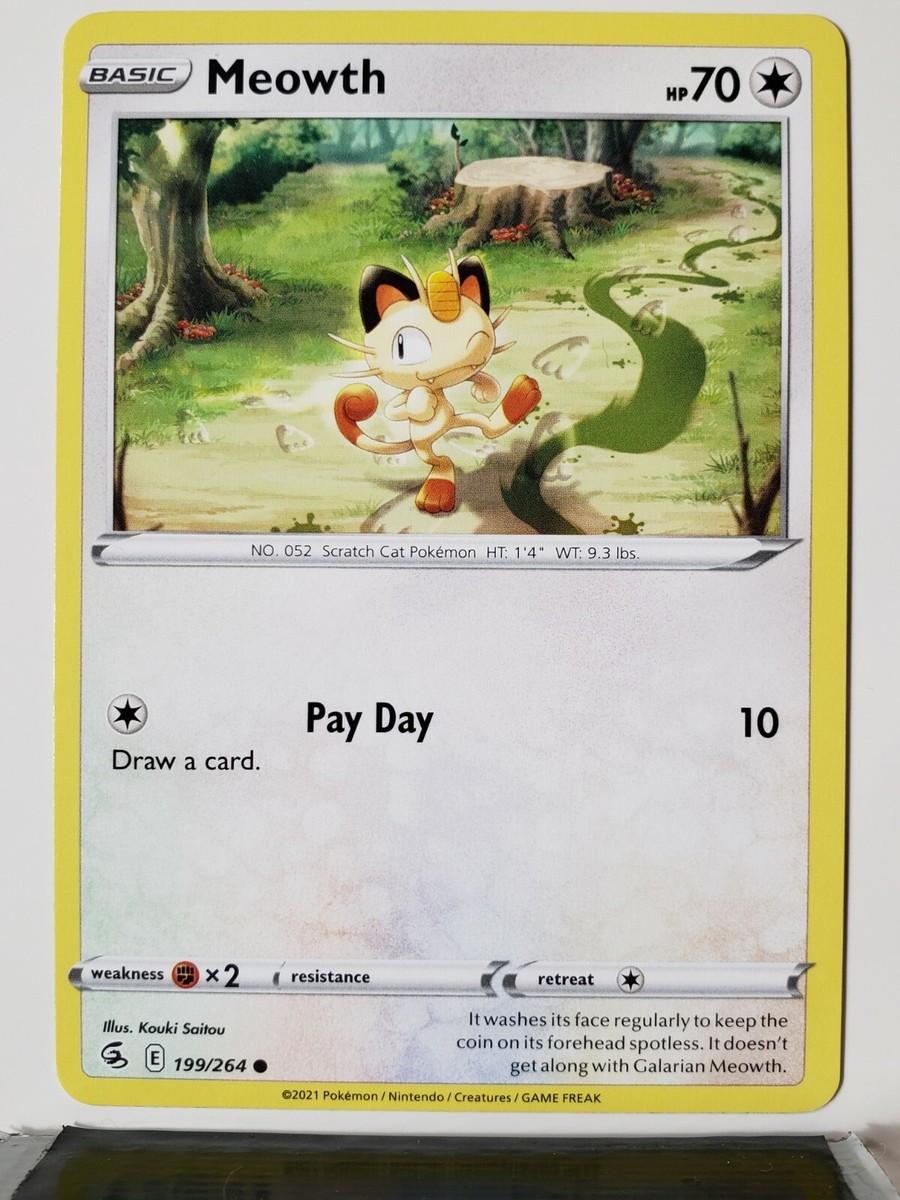 Meowth 199/264 - NM / M - Fusion Strike Pokemon Card - $2 Combined
