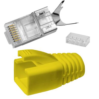 3 X Connettori RJ45 Cat 8 Metallici Schermati - Tool-Free Per Reti 40 Gbit/s - Compatibili Cat5/6/7