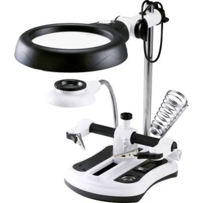 Lampe loupe LED TOOLCRAFT TO-7427316 Grossissement: 2.5 x, 5 x, 6 x, 10 x