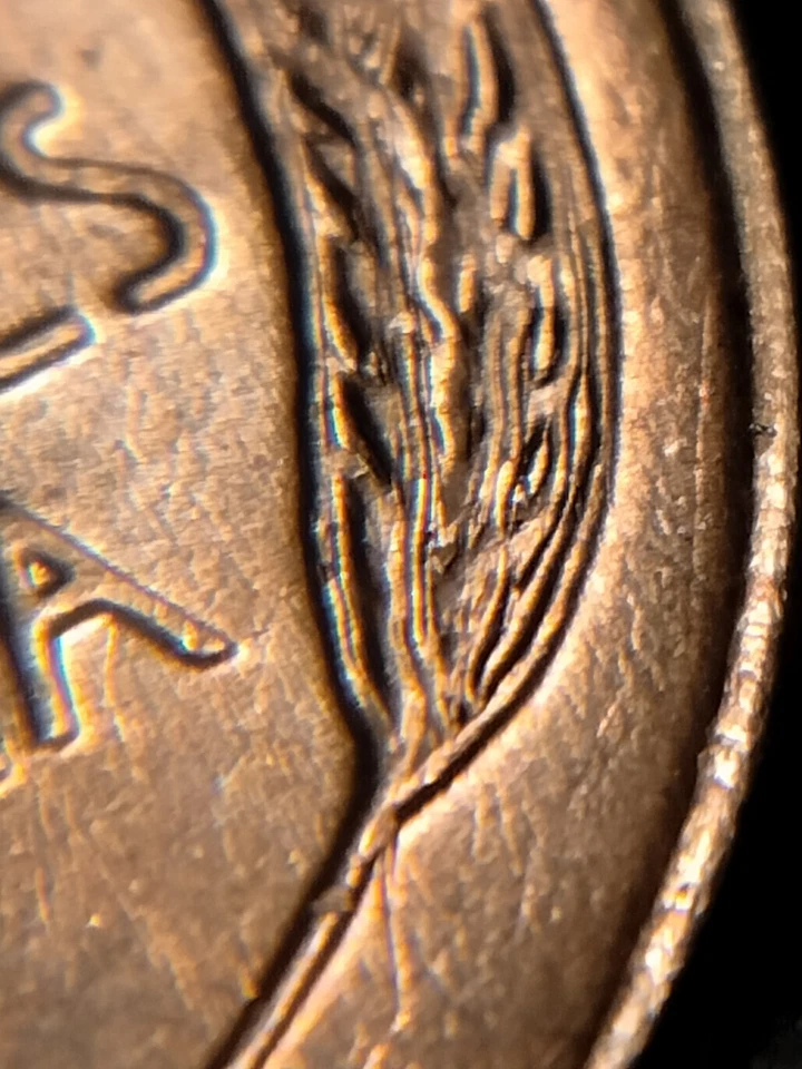 1957 P Lincoln Shield Cent Double Struck And Die Clash - Image 3 of 4