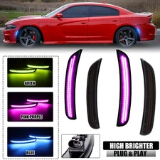 For 2015-2023 Dodge Charger LED Front Rear Bumper 4PCS Side Marker Lights Lamps
