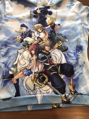 Kingdom Hearts Retro All Over Graphic Sweatshirt Men’s Size 4XL Mickey Goofy - Picture 2 of 7