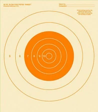 B-16 Orange [B16] 25 Yard Slow Fire Pistol Target (25) Tagboard FREE SHIPPING