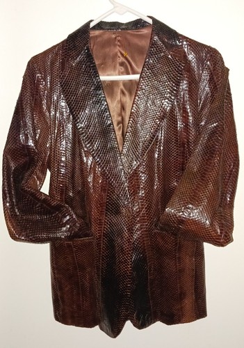 24 Collection 100% African Python Guaranteed Genuine Snakeskin Jacket Size 10 - Picture 10 of 17