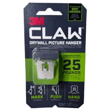 3M CLAW Strong Durable Drywall Picture Hanger (25 LB) with Temporary Spot Marker