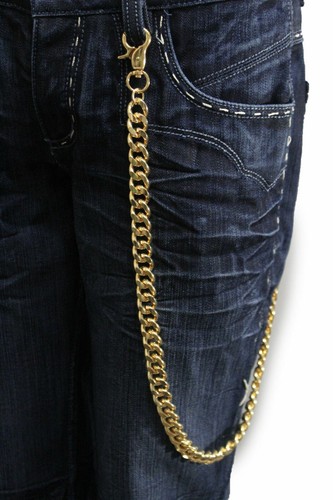 Men Women Gold Metal Wallet Chain Biker Chunky Link Jeans Biker Trucker - Picture 4 of 8
