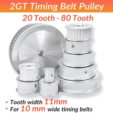 GT2 Timing Belt Pulley 11mm Tooth Width 20 - 80 Tooth Bore 3-15mm For 3D Printer