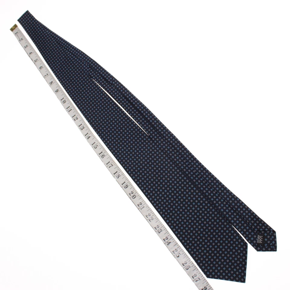 Corbata Drake's Nueva con Etiquetas en Azul Marino con Estampado Geográfico Azul Claro/Naranja/Verde 100% Seda Foto 3 de 4