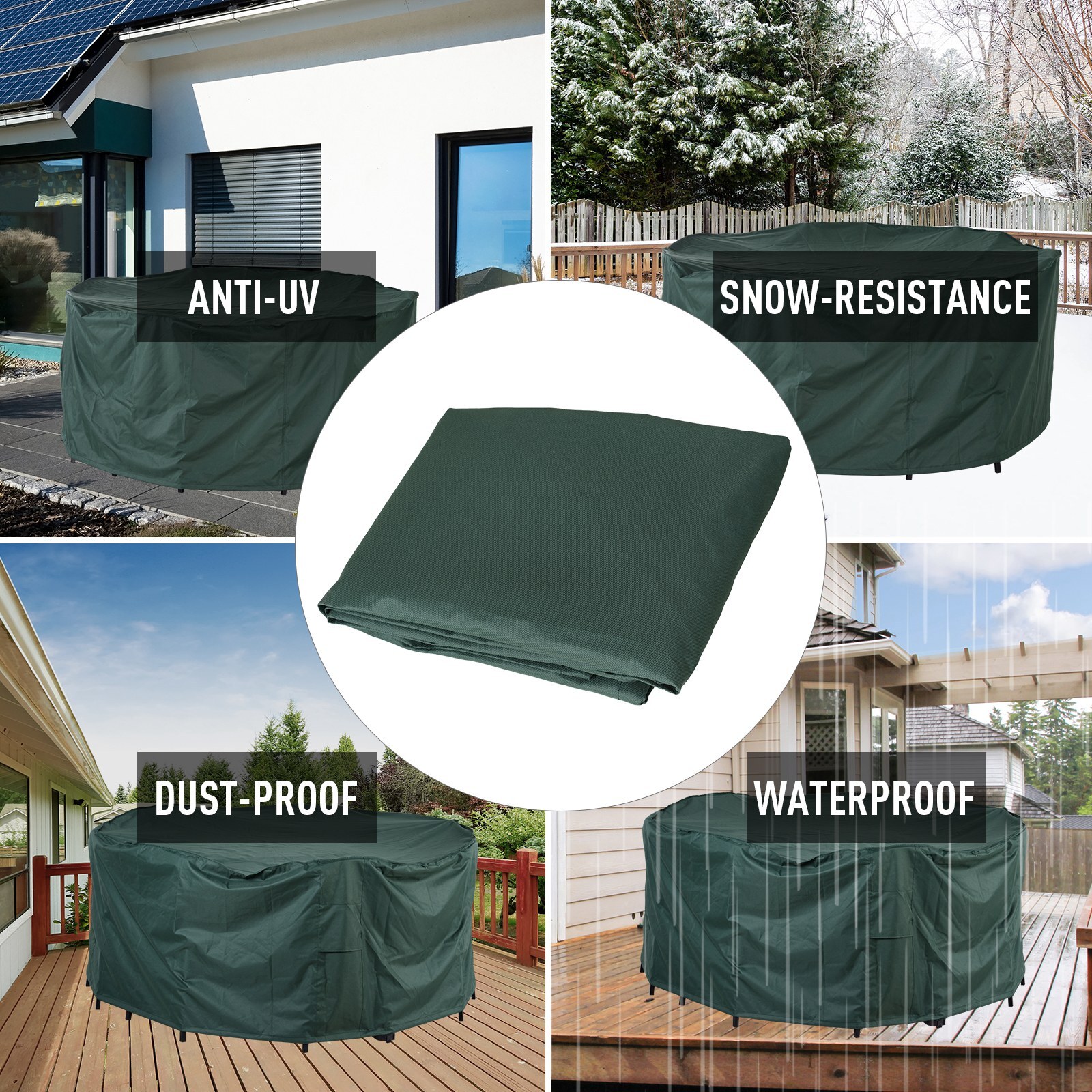 Outsunny PVC Coated Large Round 600D Waterproof Outdoor Garden