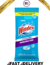 Windex Ammonia-Free Glass Wipes,Pre-Moistened Glass & Surface Wipes Clean 25 ct