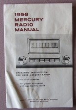 Original 1956 Mercury Auto Radio Manual Operating Instructions Schematics Ford