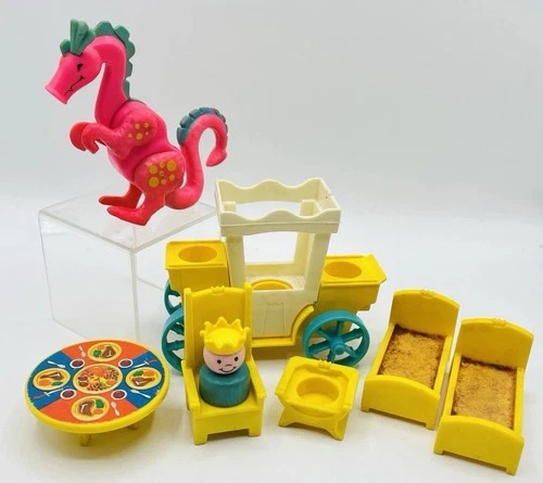 Vintage 1974 Fisher Price Little People Castle 993 Accessory Lot Dragon Prince