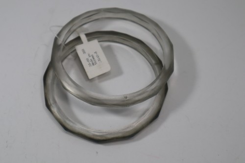 BD 2 pc silver gray plastic bangle Bracelet Claire's Jewelry - Picture 2 of 4