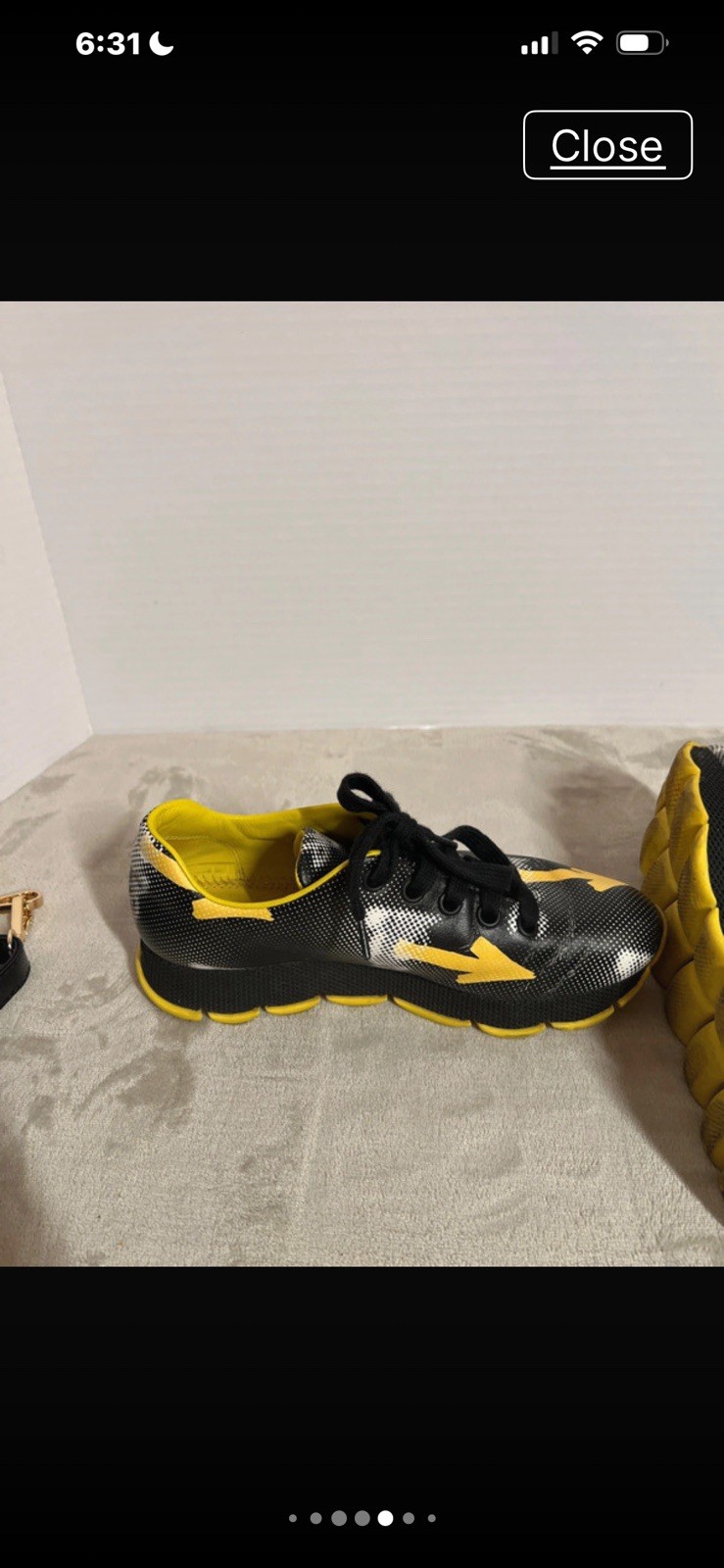 PRADA Runway Bunny Arrow Leather Sneakers Limited Edition Size 7.5 thumbnail 7