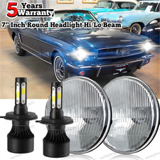 2025 New Pair Fit 1965 -1973 Ford Mustang 7 Inch Round Led Headlights Hi/Lo Beam