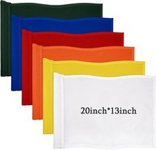 6 Pieces Large Golf Flags with Tube Inserted 20 X 13 Inch 420D Nylon Golf Pin Fl