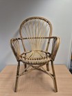 Vintage 1970 Retro Wicker  Chair Bamboo Cane, Retro Style, MCM Boho