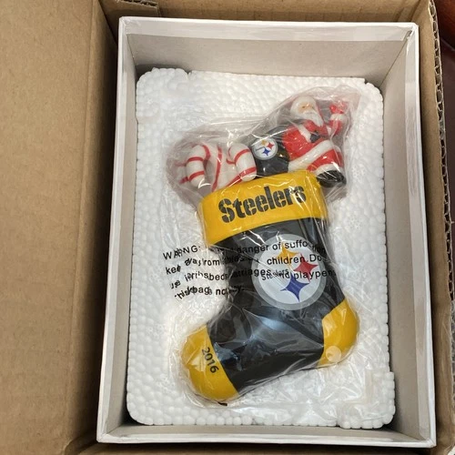 Pittsburgh Steelers 2016 Danbury Mint Christmas Ornament Santa In Stocking NIB