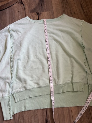 We The Free People Camden Pullover Sweatshirt Mint Green Size Large Oversized - Picture 4 of 7