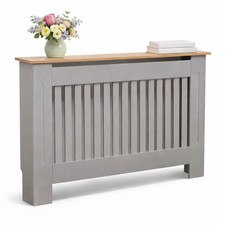NEW! Medium Grey Wooden Slatted Grill Radiator Cover MDF Cabinet