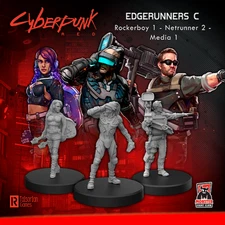 Cyberpunk Red RPG: Edgerunners C Rockerboy 1, Netrunner 2, Media Miniatures New