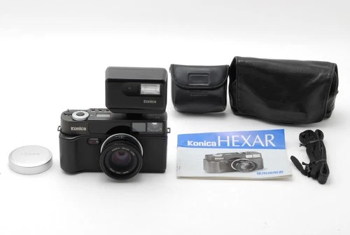 Konica Hexar Flash HX-14 Auto Rangefinder Film Camera Black From JAPAN[Top MINT]