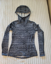 Nike Pro Dri-FIT Women's Hooded Pullover Hoodie Long Sleeve M Gray/Black