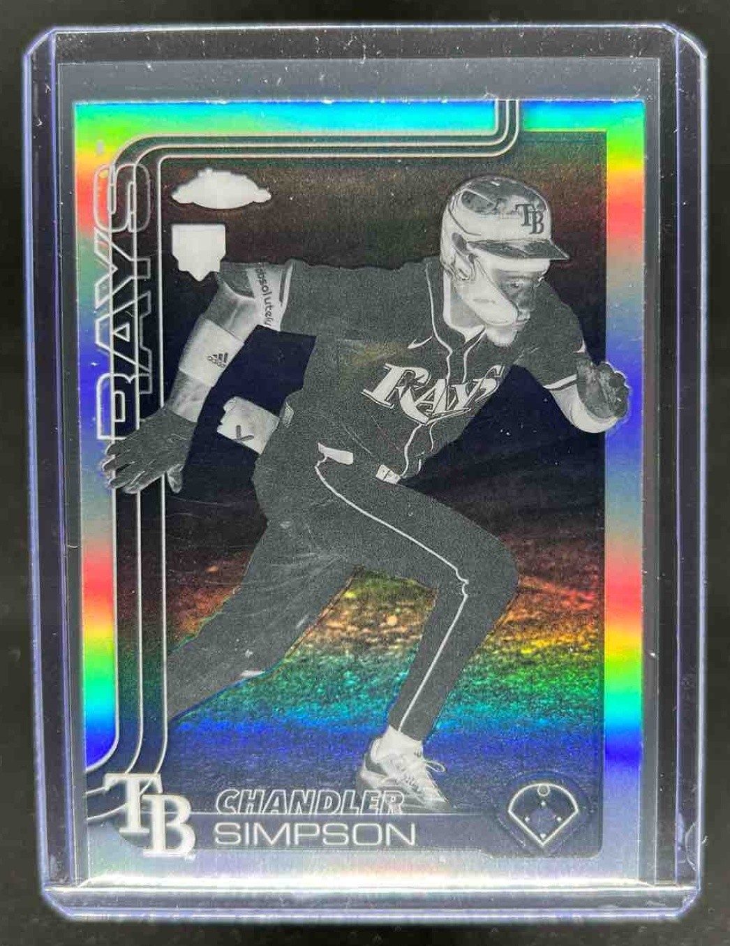 2025 Topps Chrome Update Chandler Simpson Negative Refractor RC #USC179 Rays