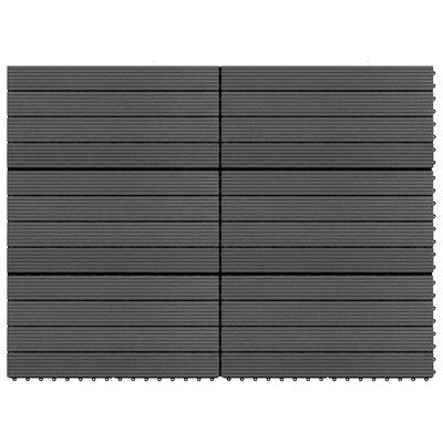 vidaXL Decking Tiles 6 pcs WPC 23.6''x11.8'' 11.6 ft² Black