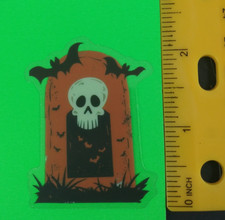 Skull Tombstone Bats Halloween Transparent Sticker Y