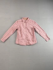 Boden Women Shirt 8R Pink Patterned Collared Long Sleeve Cotton Button Down Fit