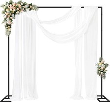 Fomcet 8FT x 8FT Backdrop Stand Heavy Duty with Base, Frame For Wedding Birthday