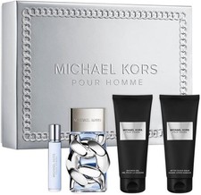 Michael Kors Pour Homme 4pc EDP 3.4oz 0.3oz, 3.4oz A/S Balm, 3.4oz Shower Gel
