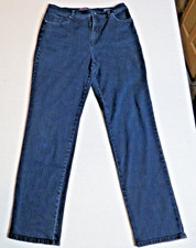Jeans Blue Stright Strech Women's14 Waist 34" Style Amanda By Gloria Vanderbilt
