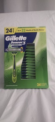 Gillette Sensor3 Sensitive Men s Disposable Razors, 3-Blade Comfort Glide, 24 ct