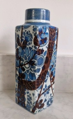 ROYAL COPENHAGEN BACA FAJANCE 22cm VASE No 780 3259 BLAU JOHANNE GERBER 60er Jahre