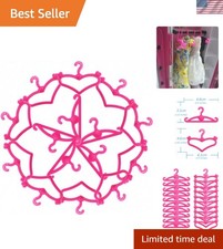 60 Count Mixed Style Pink Plastic Hangers for 11.5" Doll Clothes  Accessories