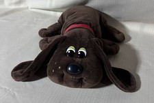 Vintage Pound Puppies Dark Brown Red Collar 18  Stuffed Dog Plush Toy