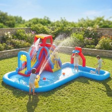 Inflatable Water Slide Bouncy Castle 6 in 1 Kids Jumping House with Blower