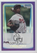 2011 Bowman Chrome Prospects Purple Refractor 477/700 Carlos Perez #BCP108 0i0