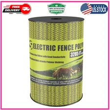 Upgraded Electric Fence Poly Wire 3285 Feet 1000 Meters, 1/8 Diameter Portable