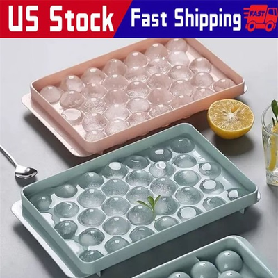 #ad DIY Round Ice Cube Ball Maker PP Tray Silicone Sphere Mold Bar Whiskey Cocktails $217.83