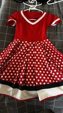 Minnie Mouse Polka Dot Dress Red White Black Costume Short Sleeve